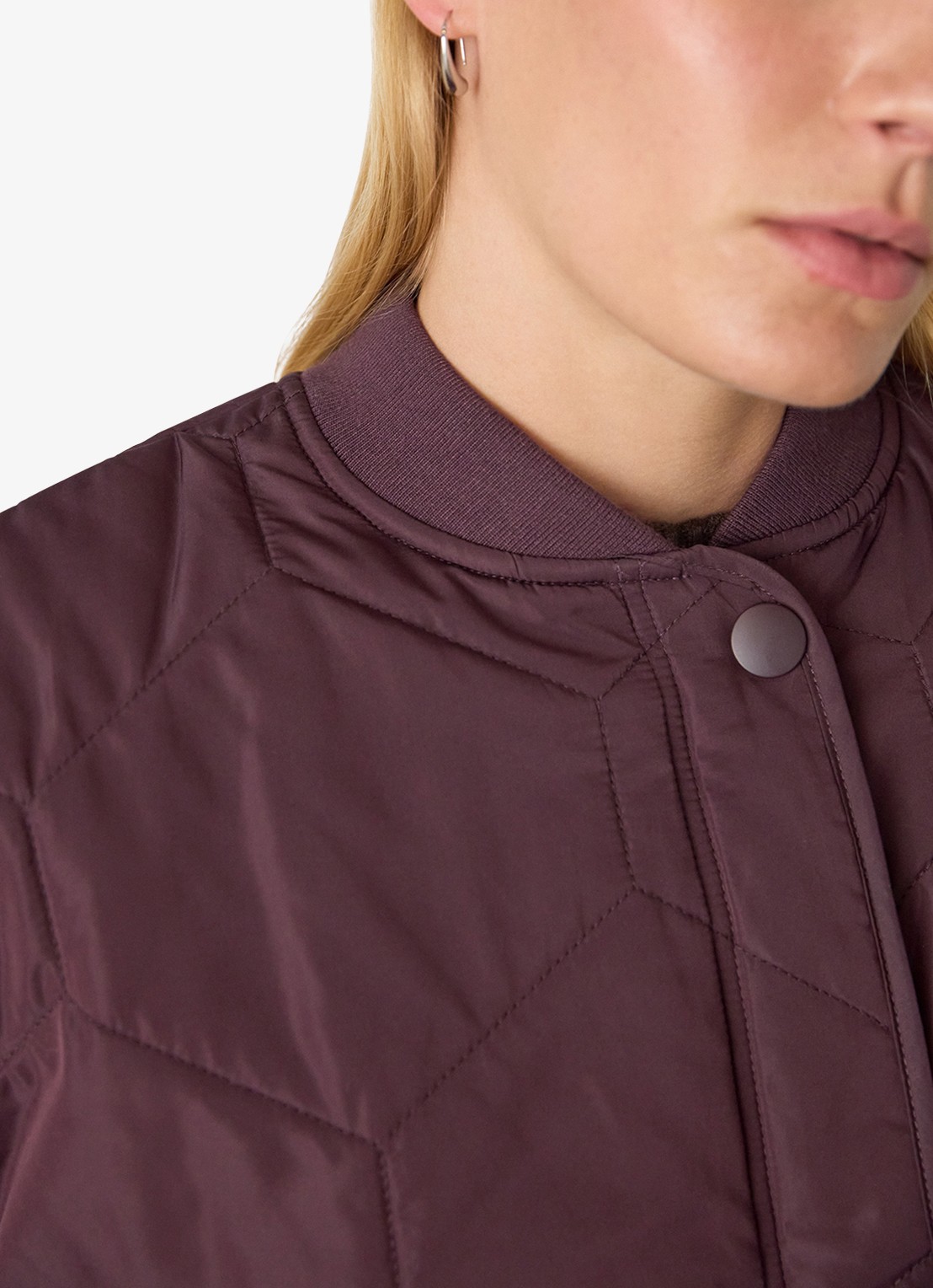 Whistles Ida gewatteerd jack met quilt patroon - detail 4 bordeauxrood