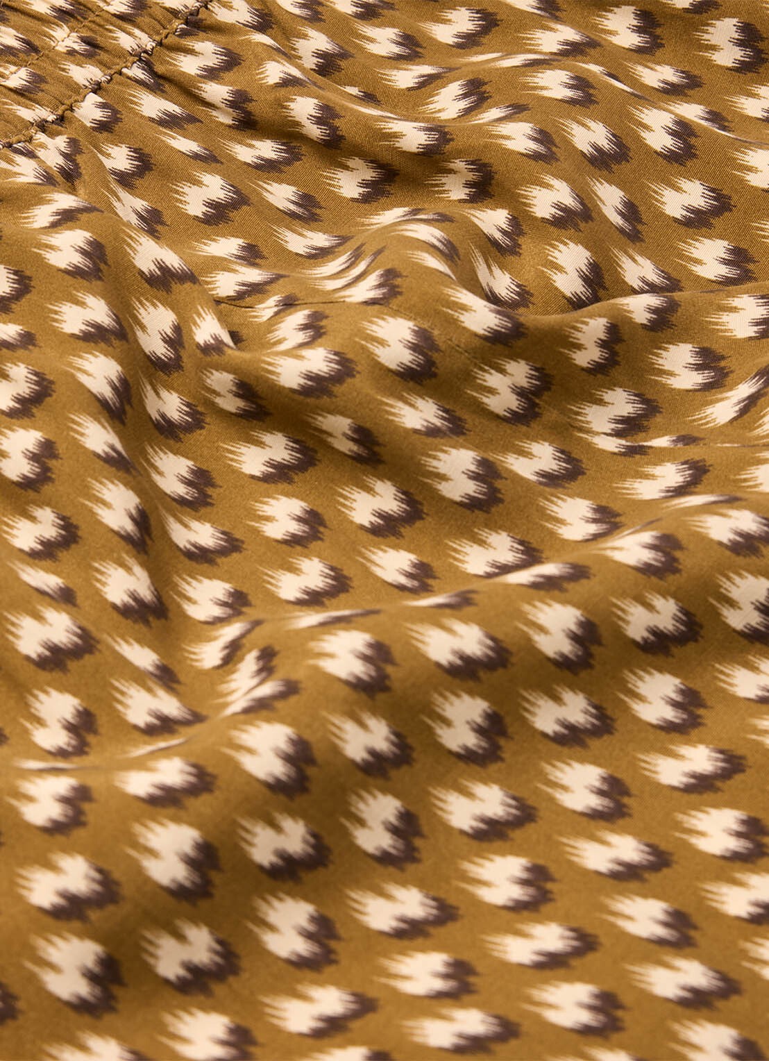 Whistles Ikat high waist wide fit palazzo met steekzakken - detail 7 bronsgroen