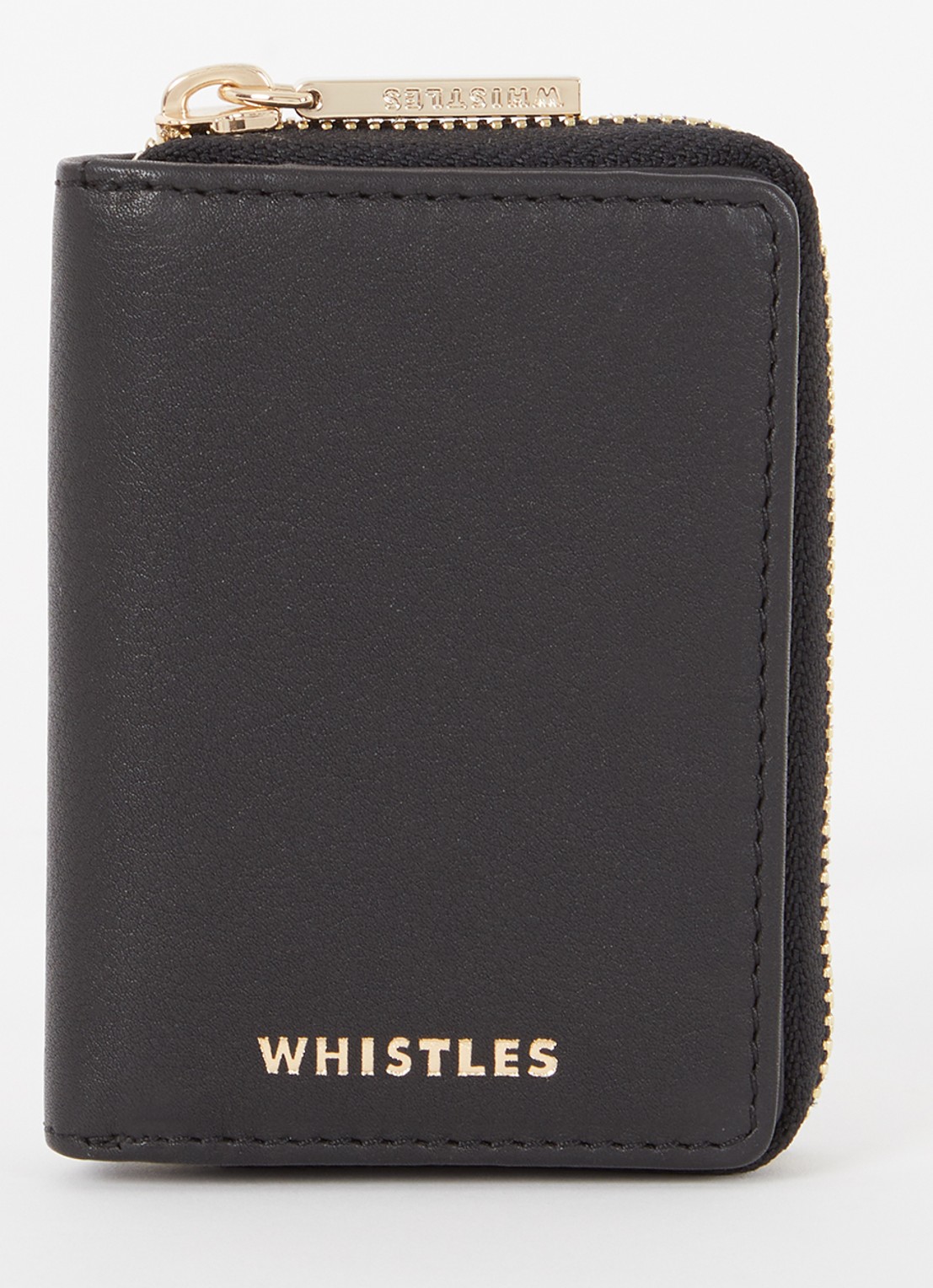 Whistles Koa portemonnee van leer met logo - voorkant 2 zwart