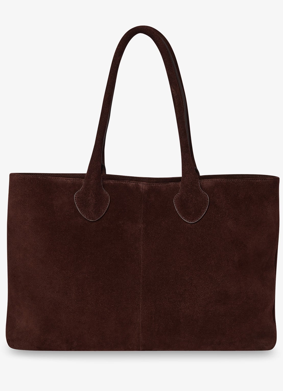 Whistles Leandra shopper van suède - achterkant 2 chocoladebruin