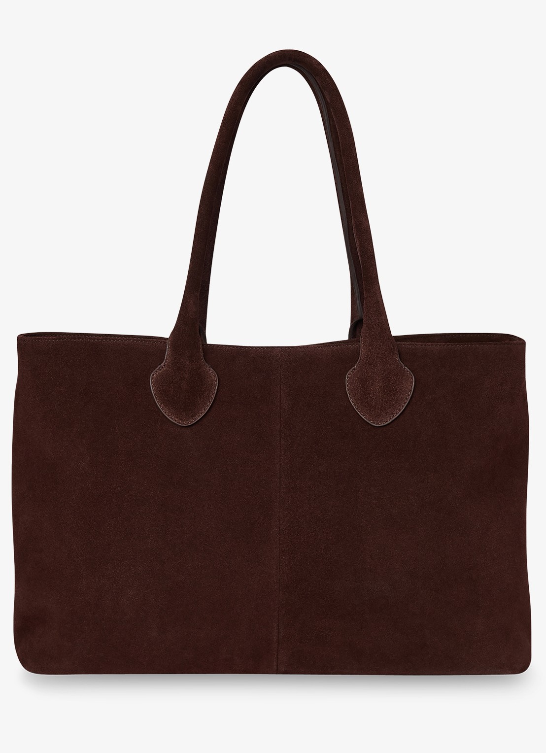Whistles Leandra shopper van suède - voorkant 3 chocoladebruin