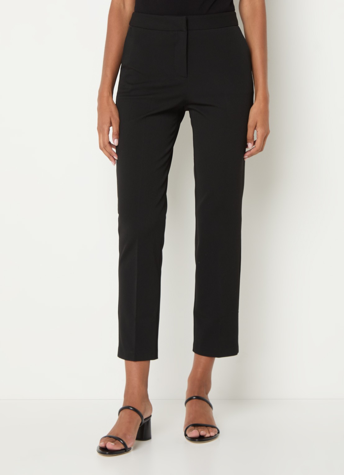 Whistles Lily high waist cropped slim fit pantalon met steekzakken - detail 2 zwart
