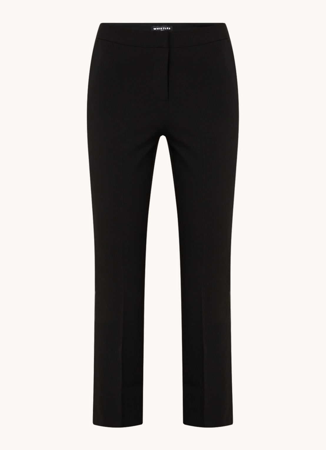 Whistles Lily high waist cropped slim fit pantalon met steekzakken - voorkant 3 zwart