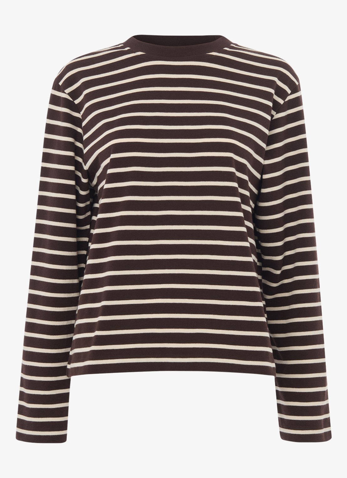 Whistles Longsleeve met streepprint - voorkant 2 bruin