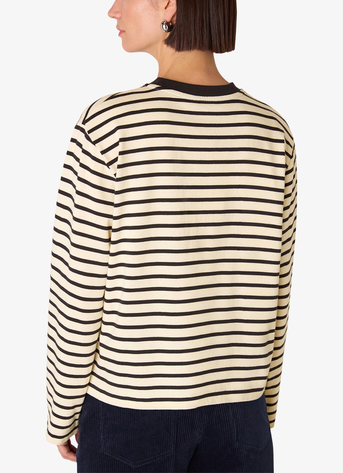 Whistles Longsleeve met streepprint - achterkant 4 creme