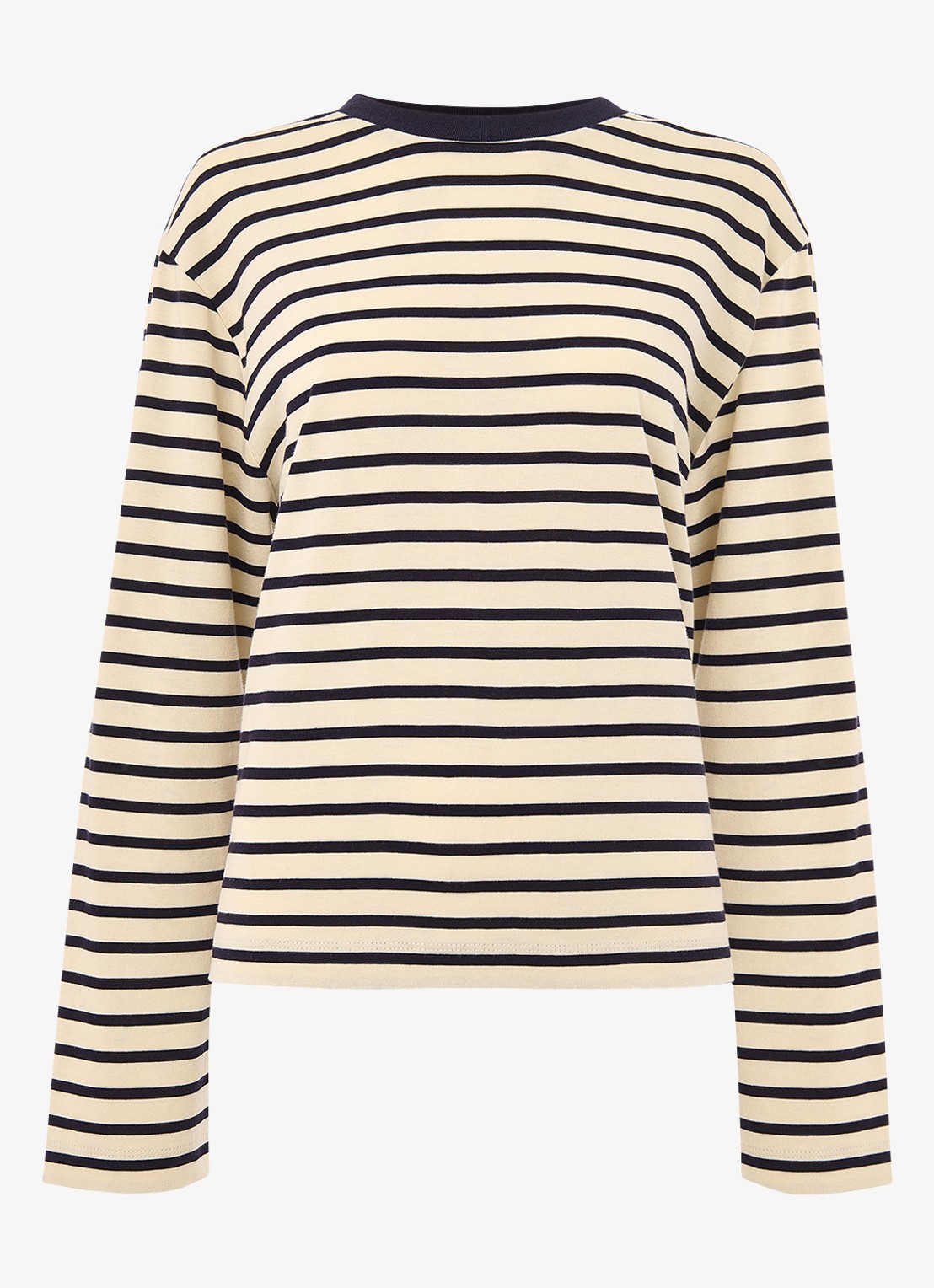 Whistles Longsleeve met streepprint - voorkant creme