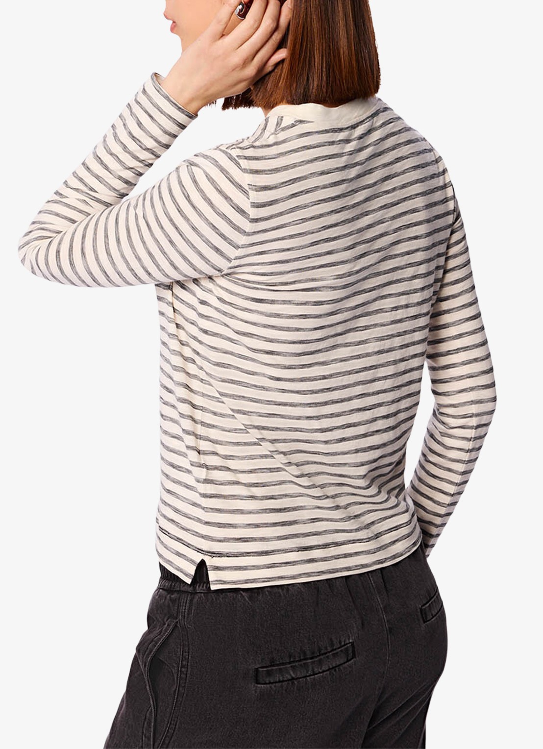 Whistles Longsleeve met streepprint - achterkant 6 beige