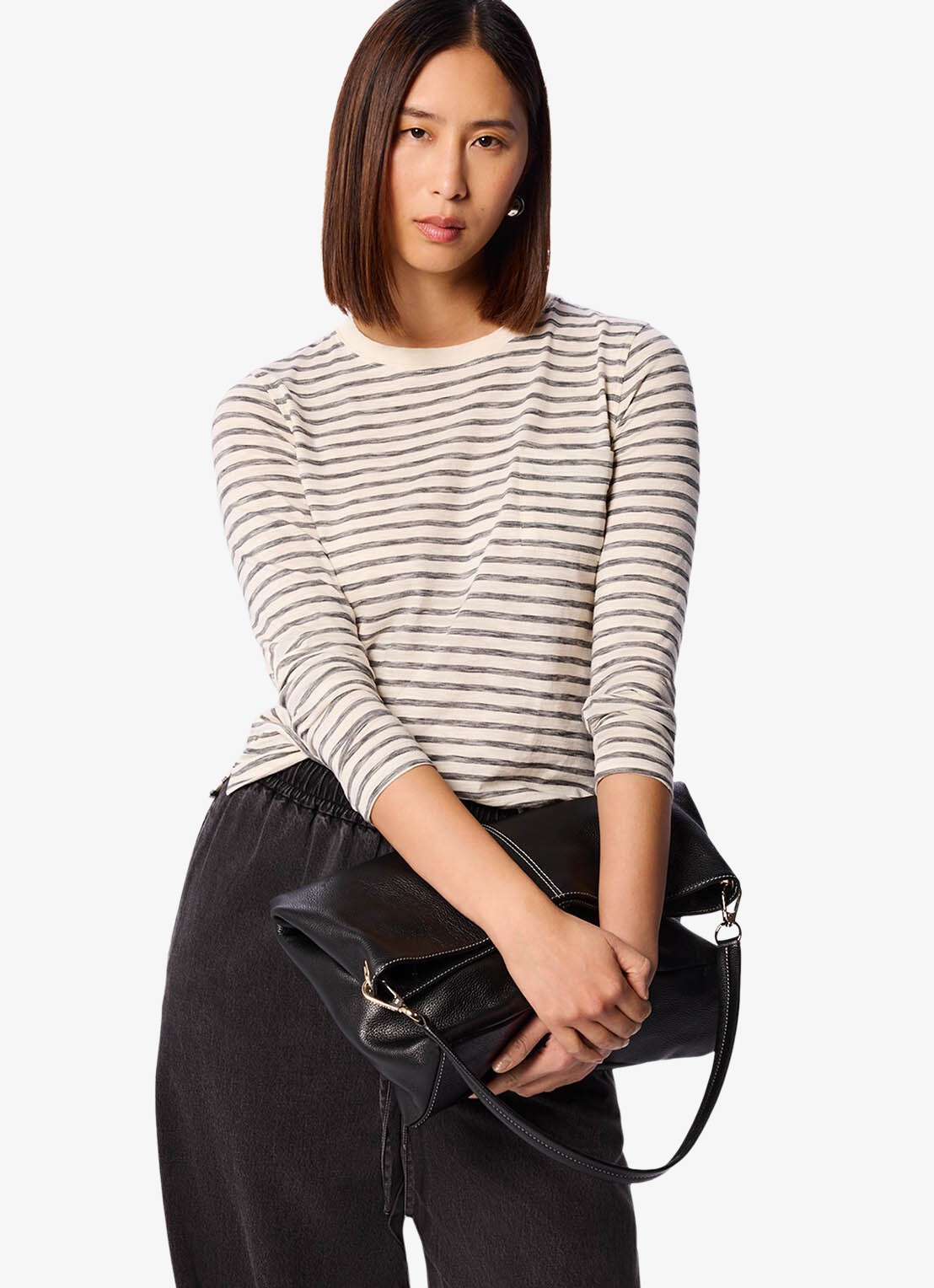 Whistles Longsleeve met streepprint - detail beige
