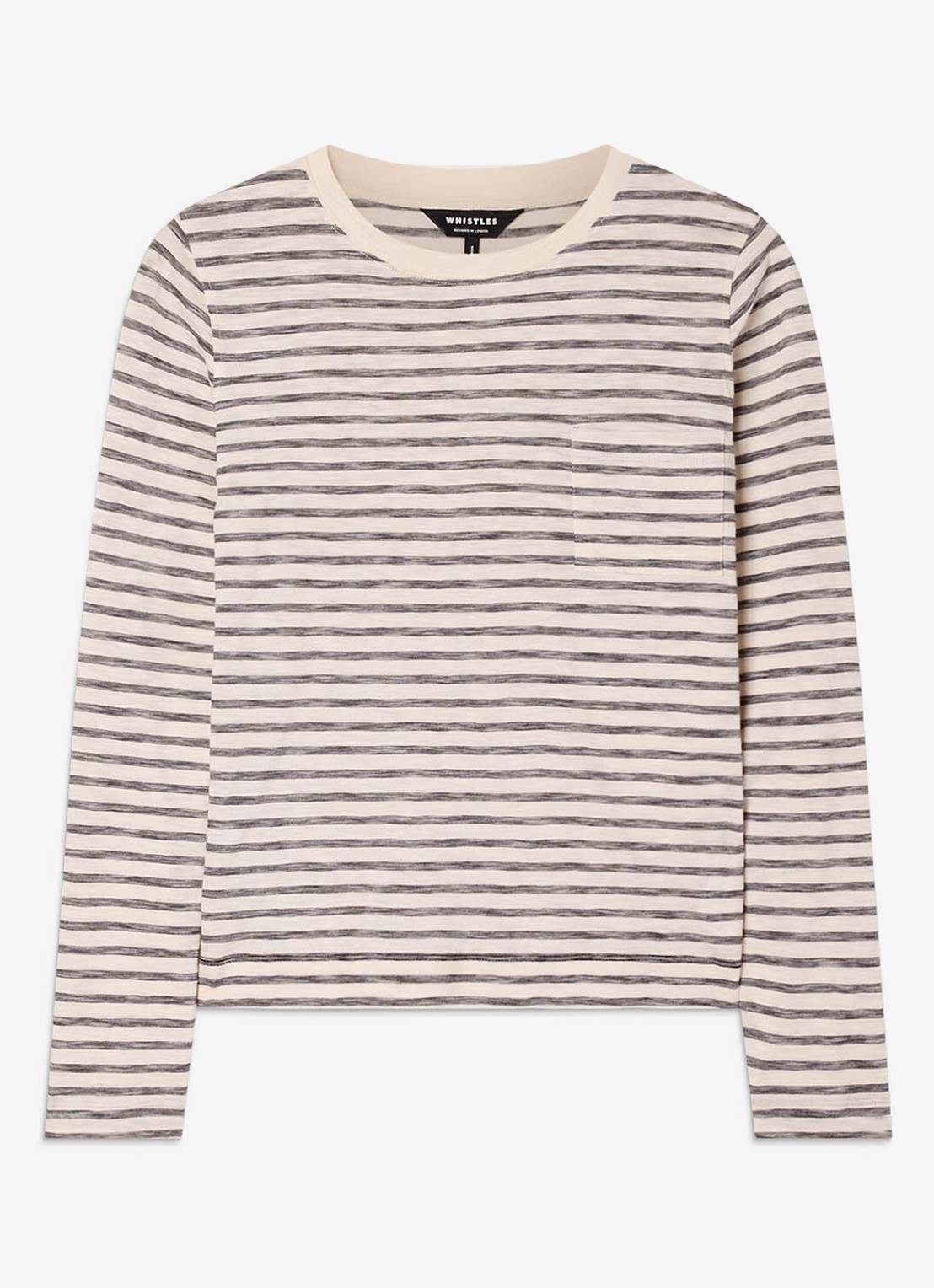 Whistles Longsleeve met streepprint - voorkant 4 beige