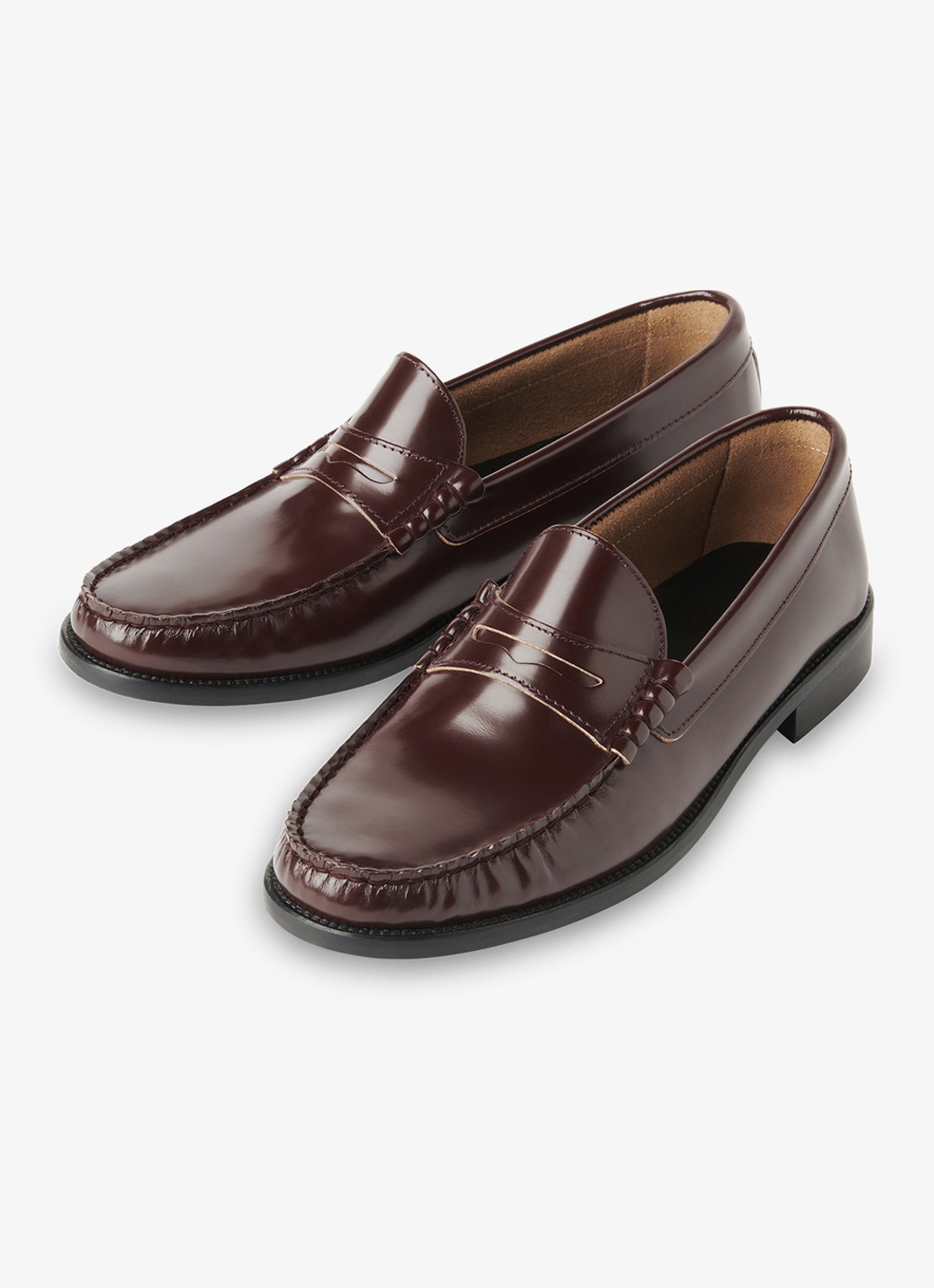 Whistles Manni Slim loafer van leer  - detail 3 bordeauxrood