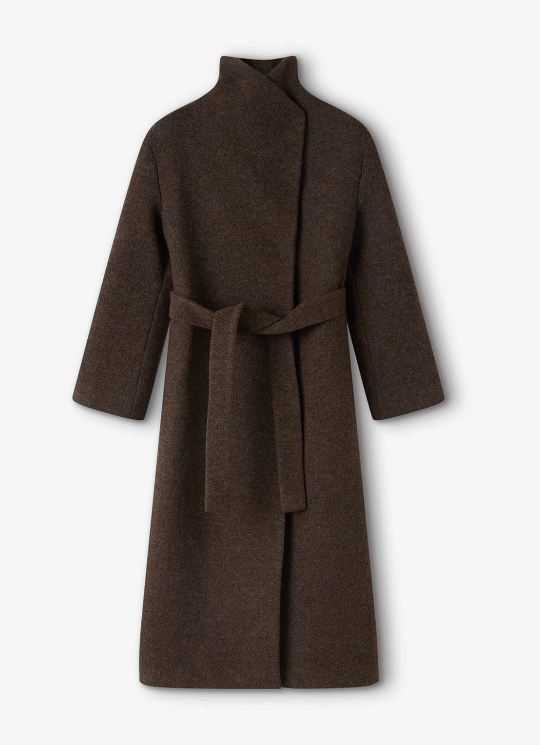 Whistles Mantel met strikceintuur - voorkant taupe