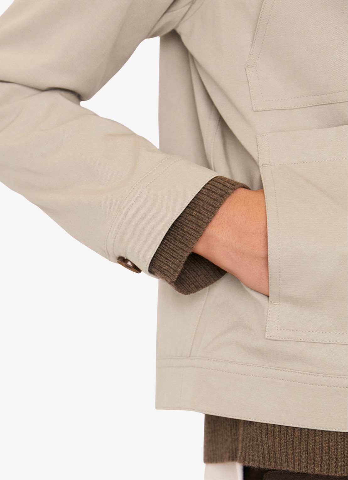 Whistles Mia jack met steekzakken - detail 4 taupe