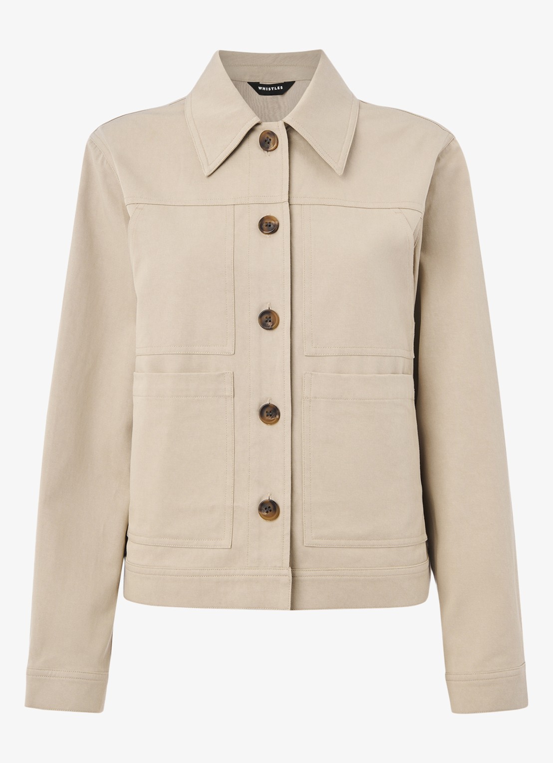 Whistles Mia jack met steekzakken - voorkant 2 taupe