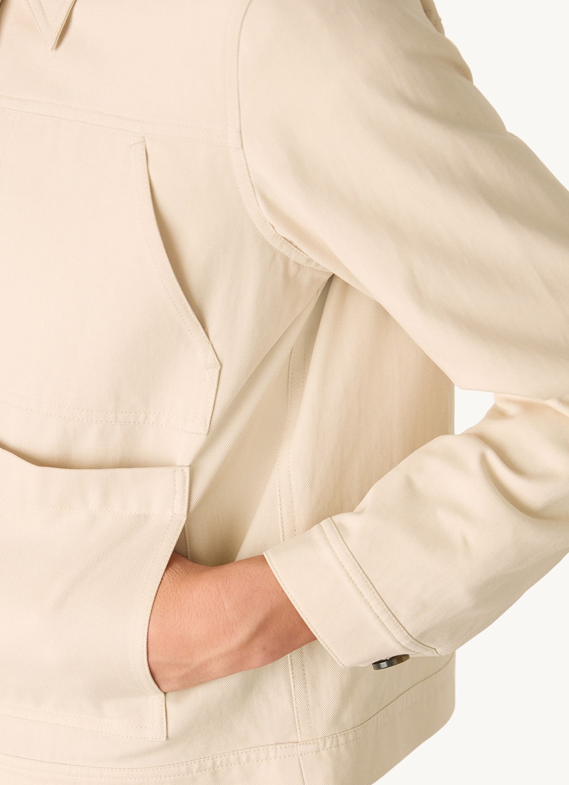 Whistles Mia jack met steekzakken - detail 4 naturel