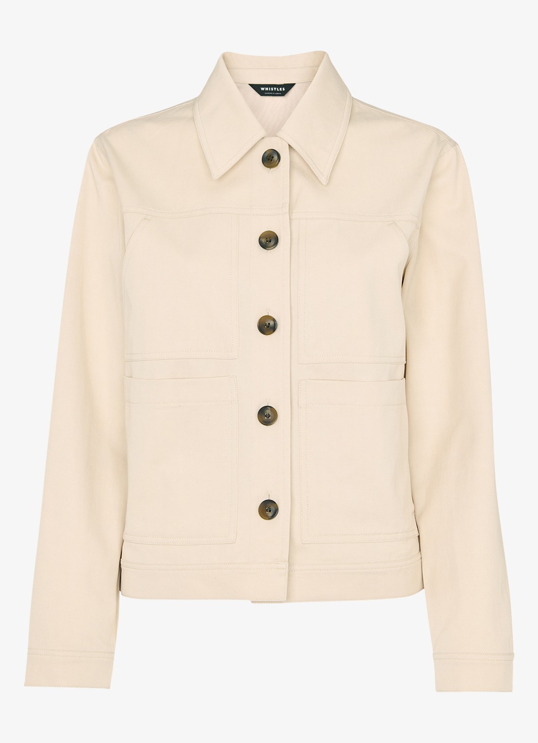 Whistles Mia jack met steekzakken - voorkant naturel