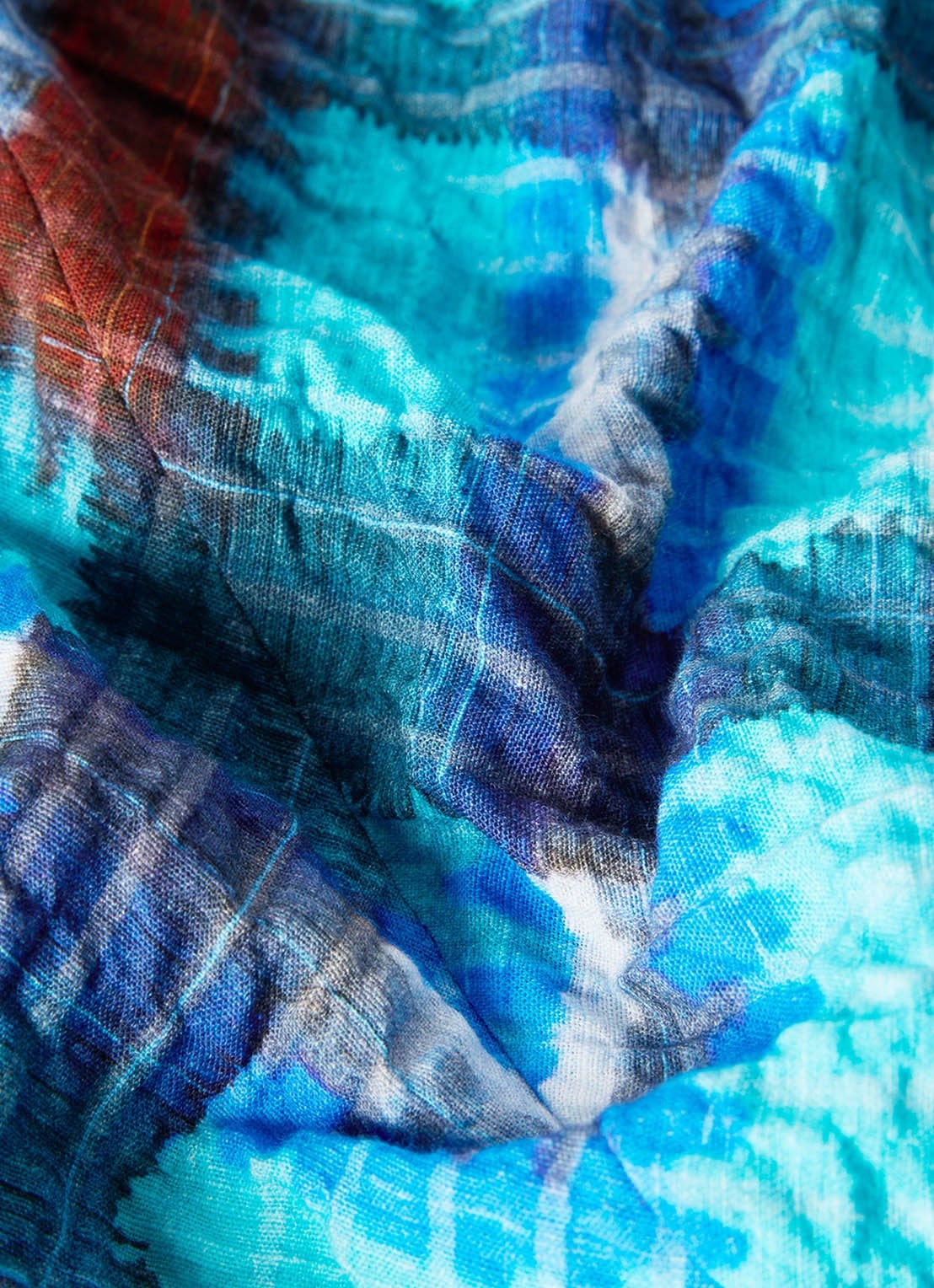Whistles Midi jurk met grafische print - detail 4 staalblauw