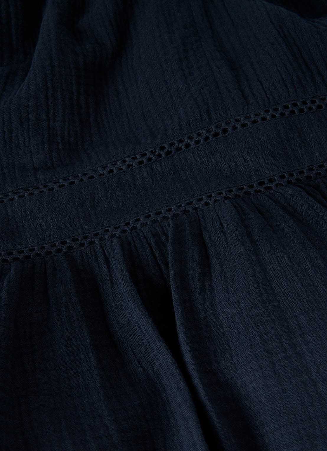 Whistles Midi jurk met plooien en steekzakken - detail 5 donkerblauw