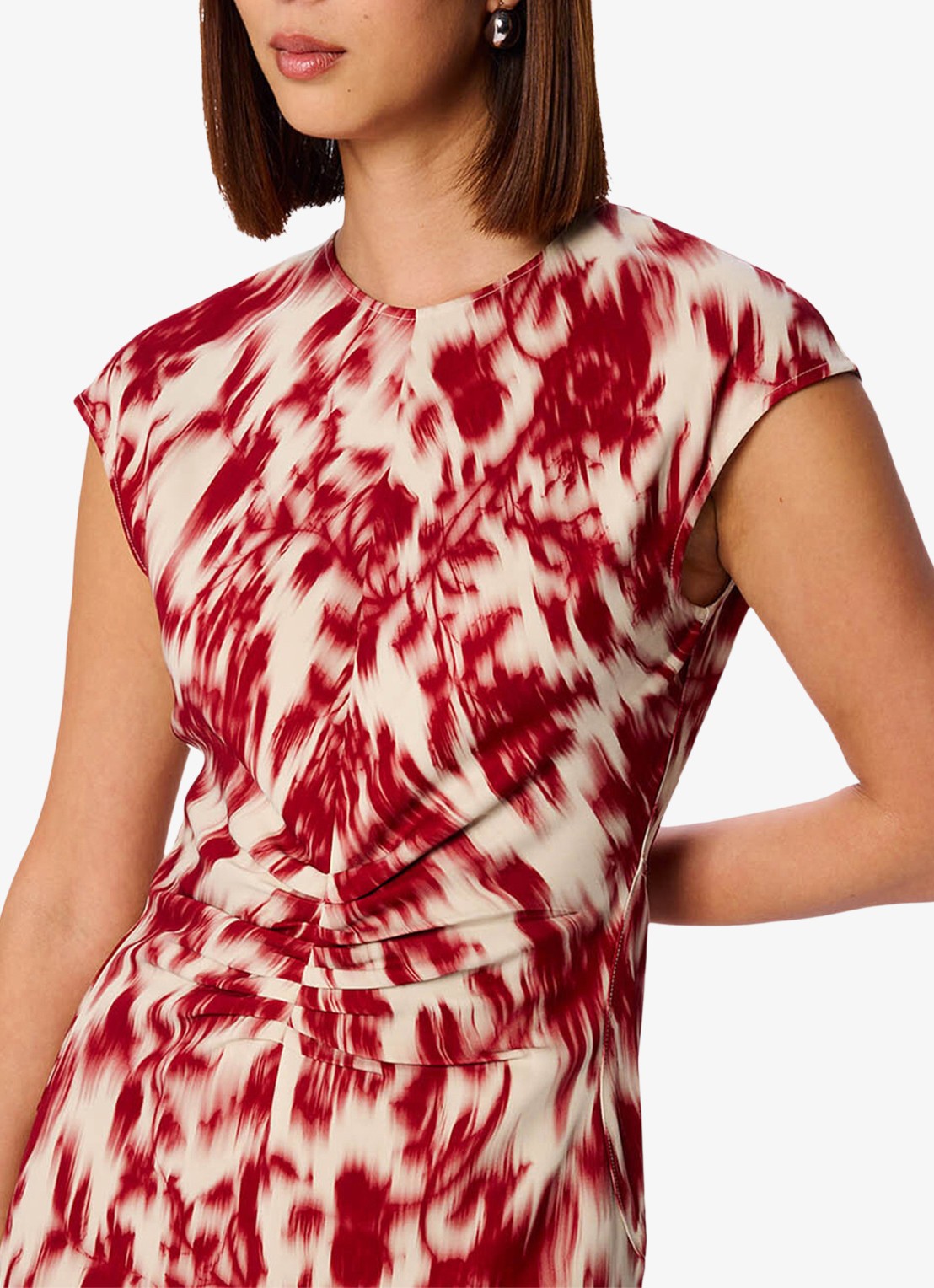 Whistles Midi jurk met  print - detail 5 rood