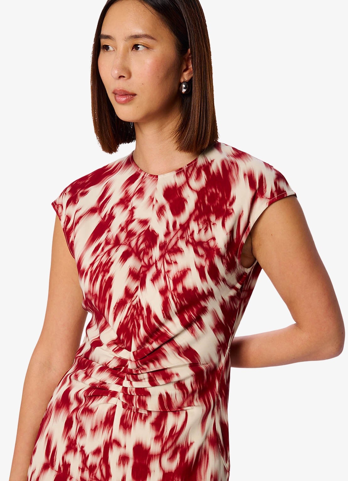 Whistles Midi jurk met  print - detail 3 rood