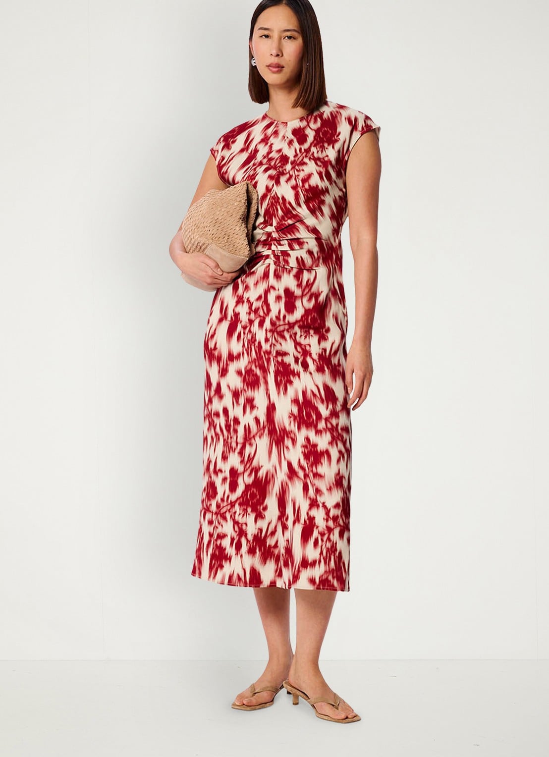 Whistles Midi jurk met  print - voorkant 5 rood