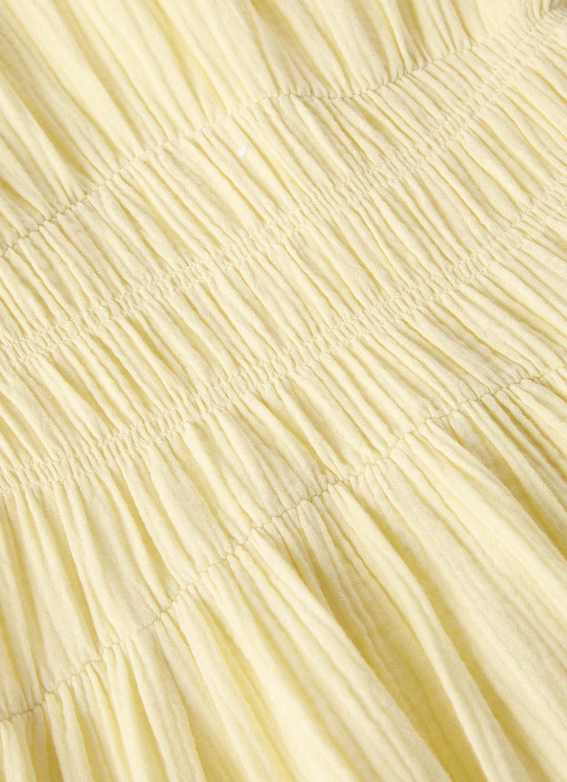 Whistles Midi jurk met structuur en pofmouw - detail 6 geel