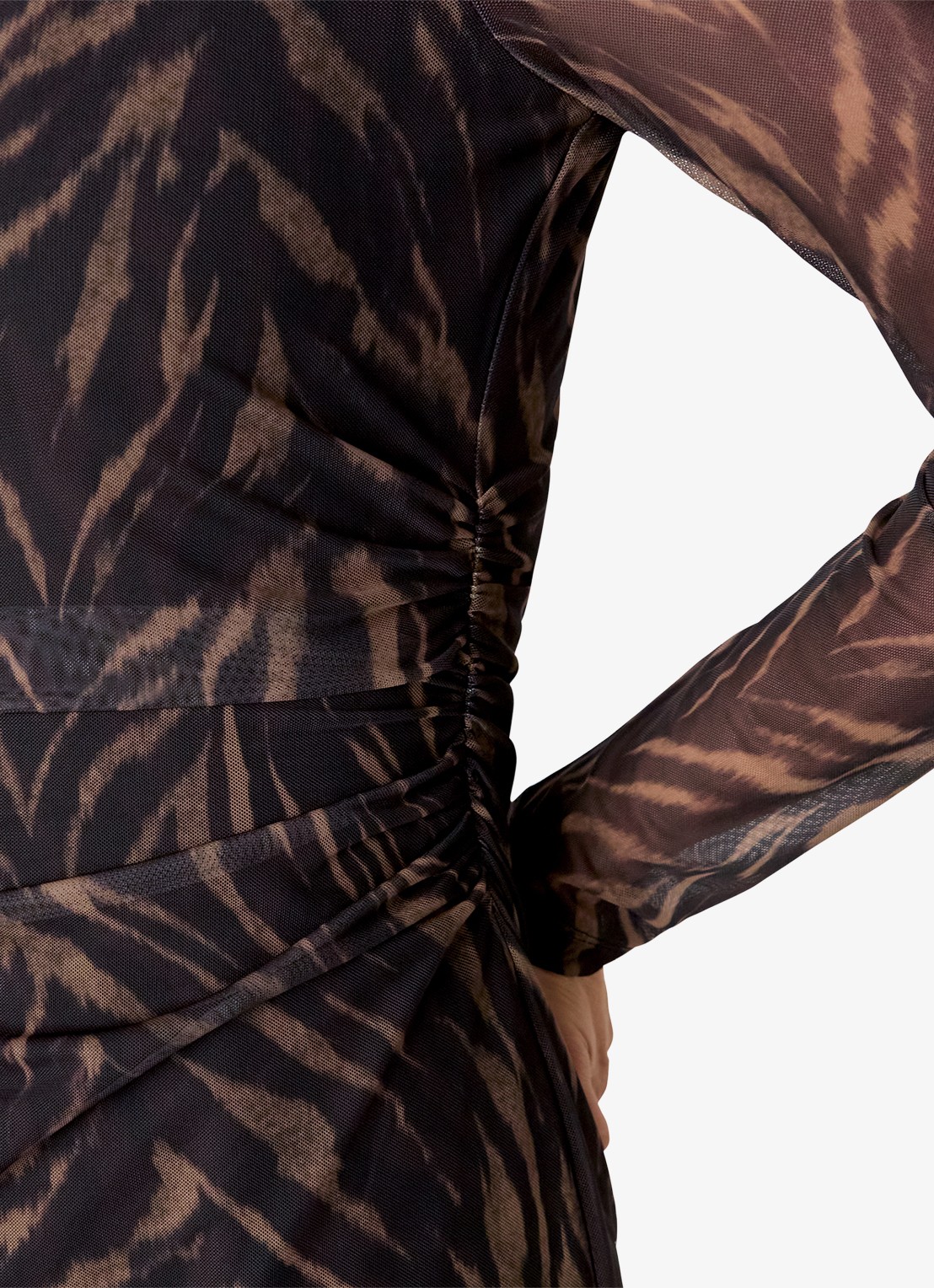Whistles Midi jurk met zebraprint - detail zwart