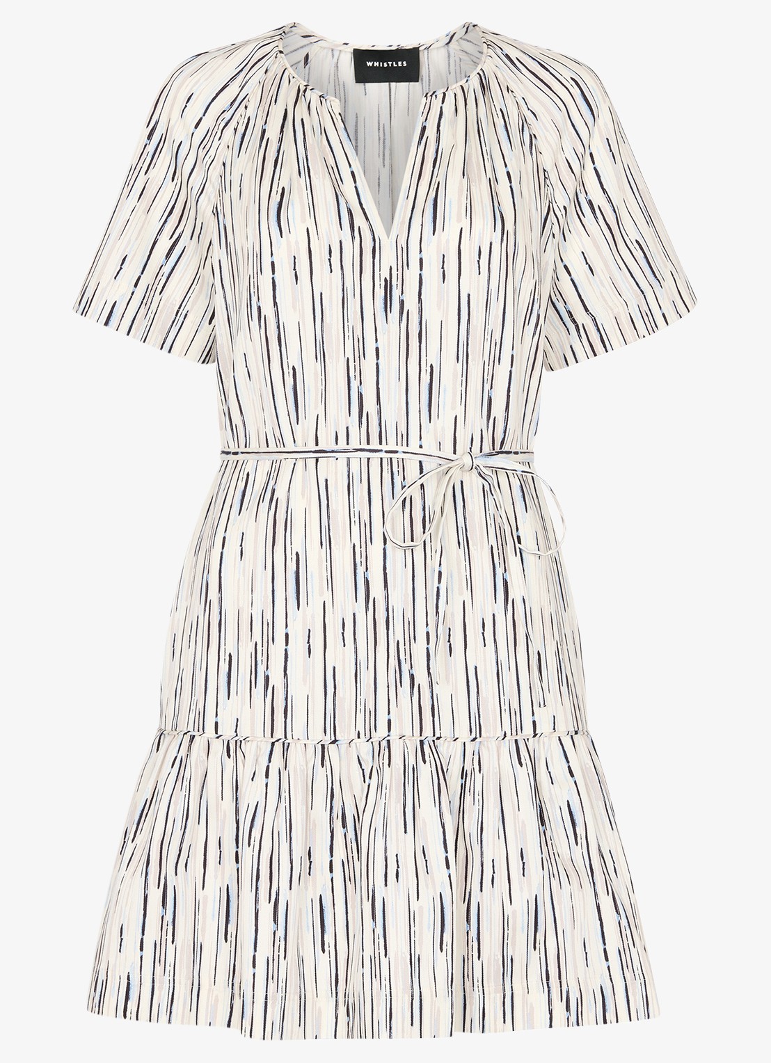 Whistles Mini jurk met print  - voorkant 2 gebroken wit