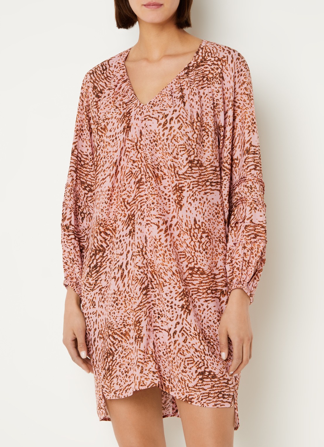 Whistles Mini tuniekjurk met print - detail 2 roze
