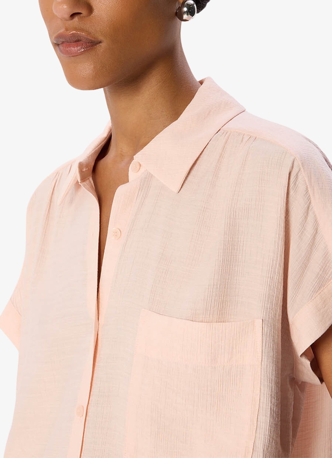 Whistles Nicola blouse met structuur - detail 5 lichtroze