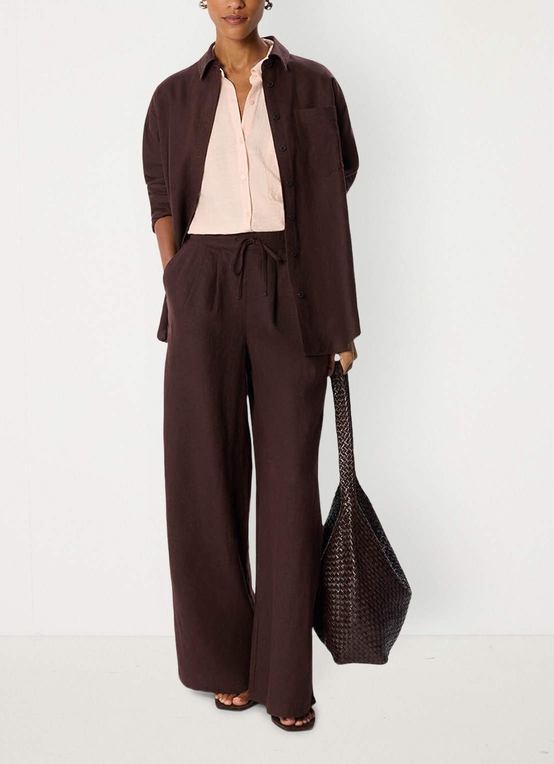 Whistles Nicola blouse met structuur - voorkant 3 lichtroze