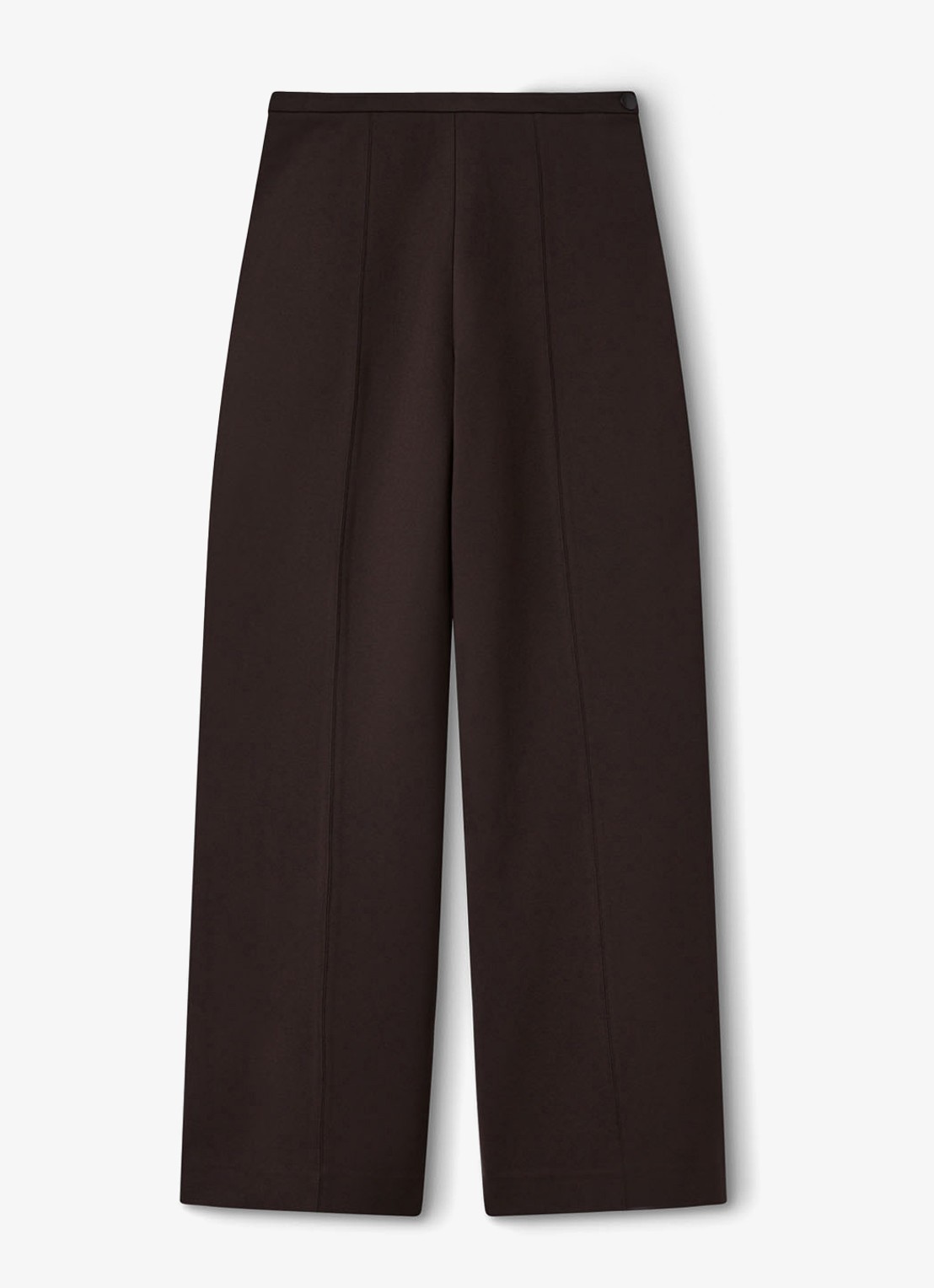 Whistles Ponte high waist wide fit pantalon - voorkant 4 donkerbruin