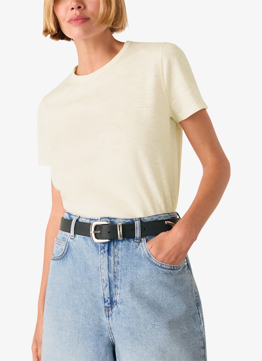 Whistles Posie T-shirt met gemêleerd dessin - detail 3 creme