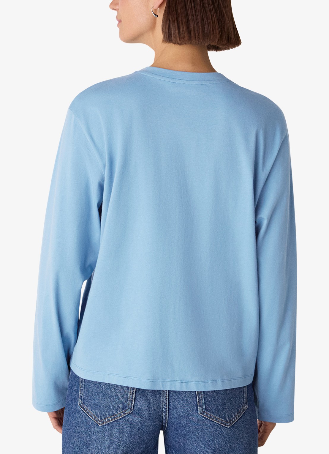 Whistles Relaxed sweater met ronde hals - achterkant lichtblauw