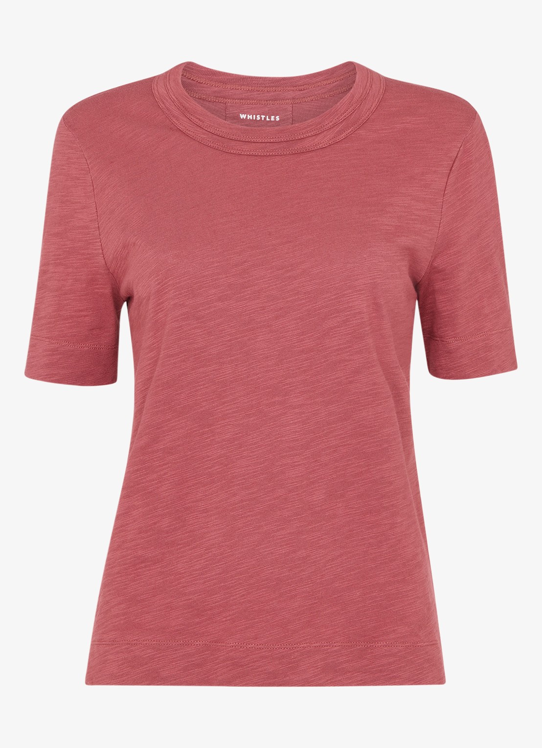 Whistles Rosa T-shirt met gemêleerd dessin - voorkant donkerroze