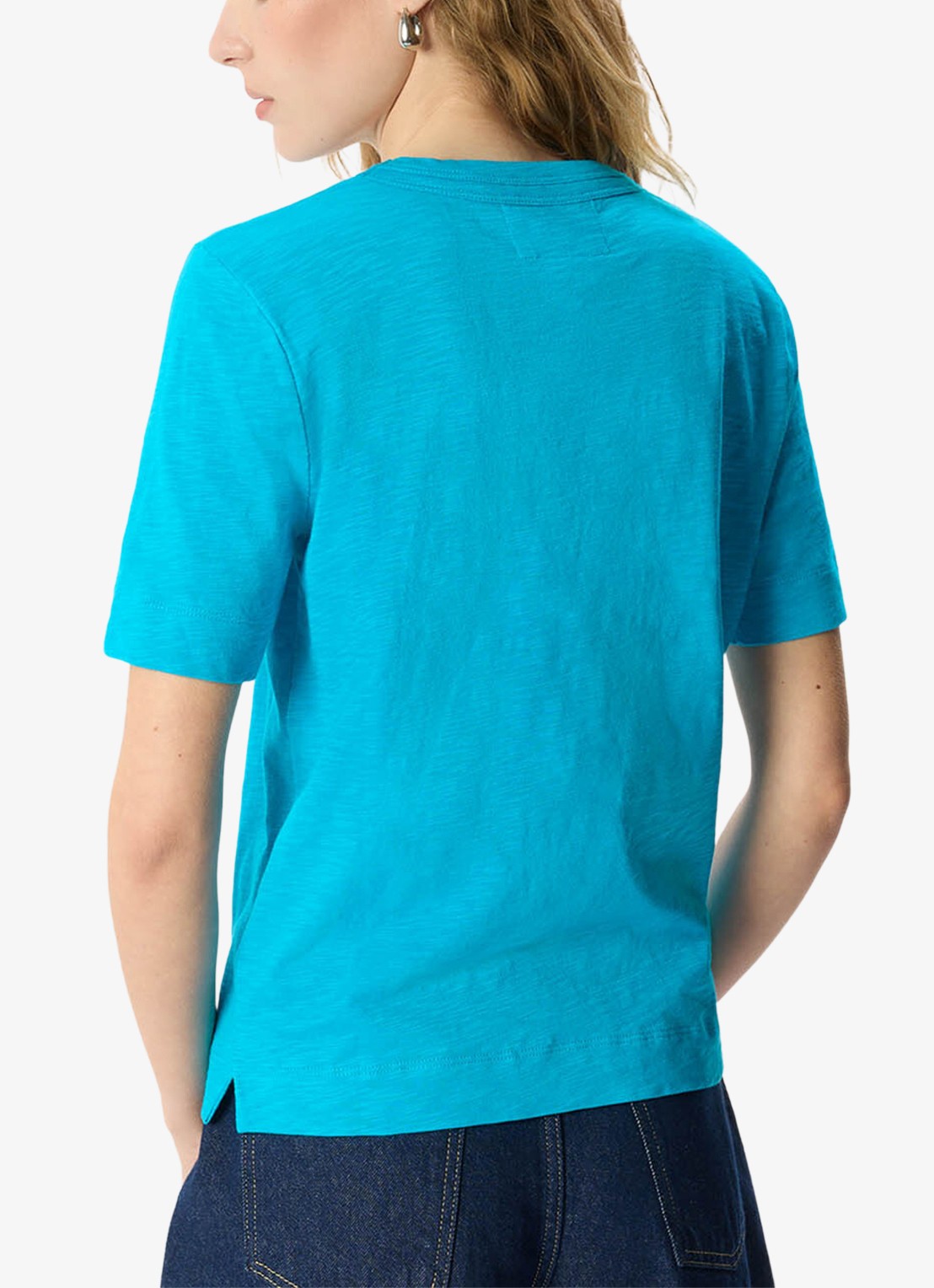 Whistles Rosa T-shirt met gemêleerd dessin - achterkant 4 turquoise
