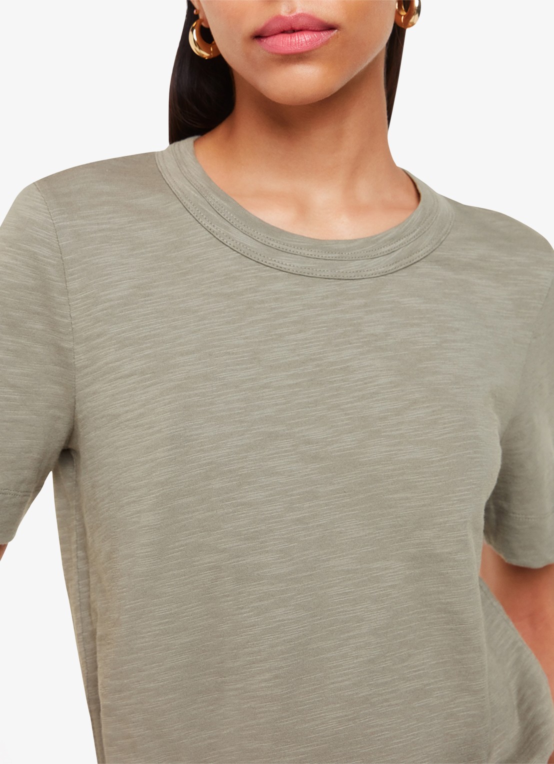 Whistles Rosa T-shirt met gemêleerd dessin - detail 3 lindegroen