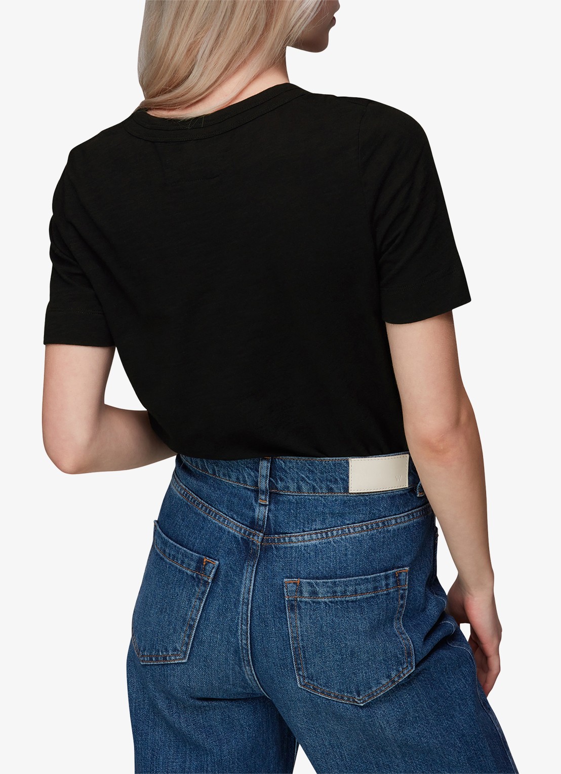 Whistles Rosa T-shirt met stretch - achterkant zwart