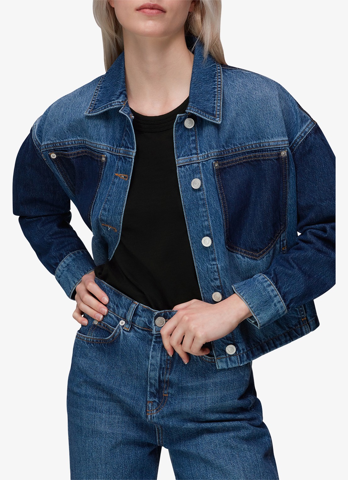 Whistles Rosa T-shirt met stretch - detail 3 zwart
