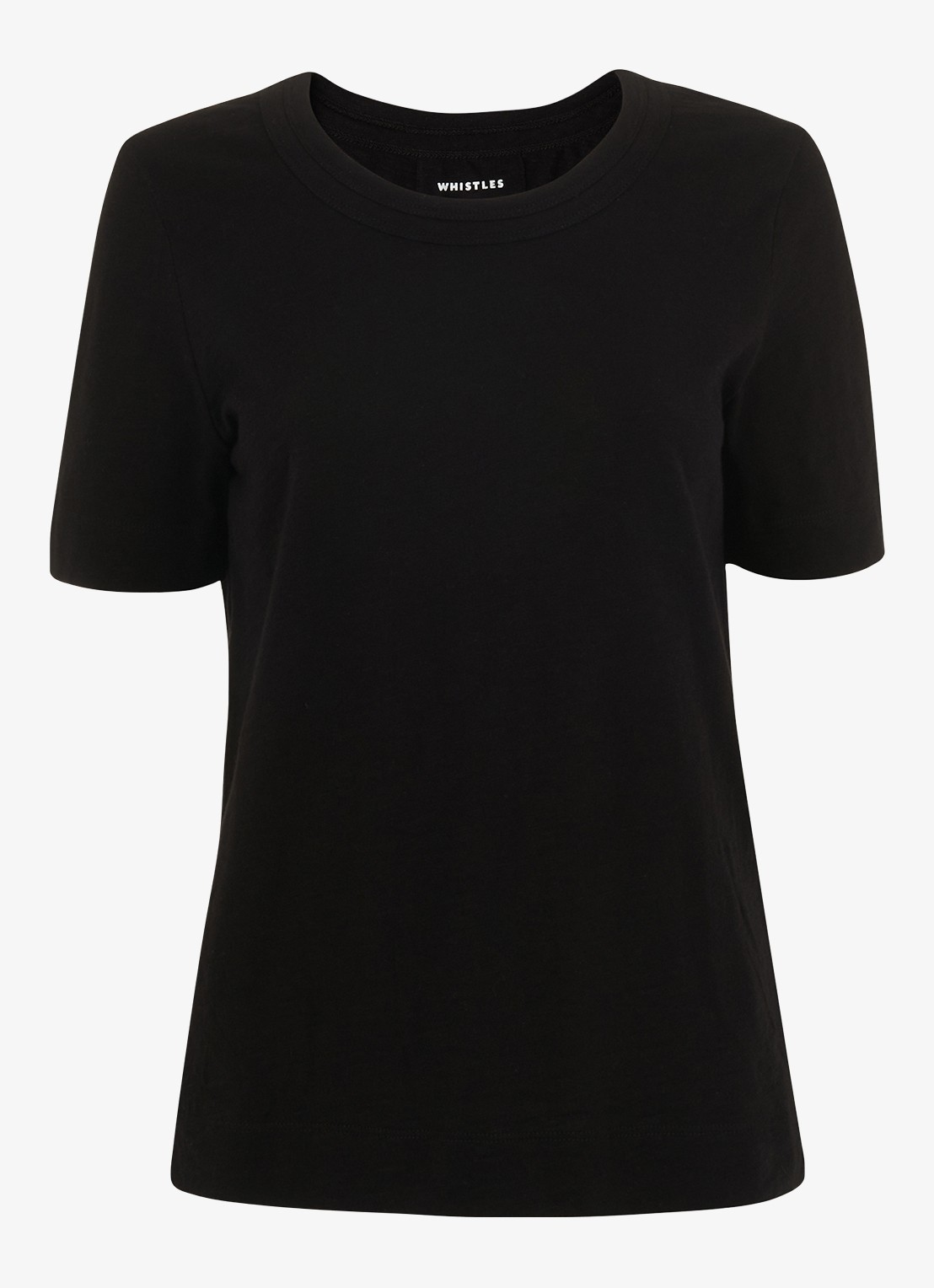 Whistles Rosa T-shirt met stretch - voorkant 4 zwart