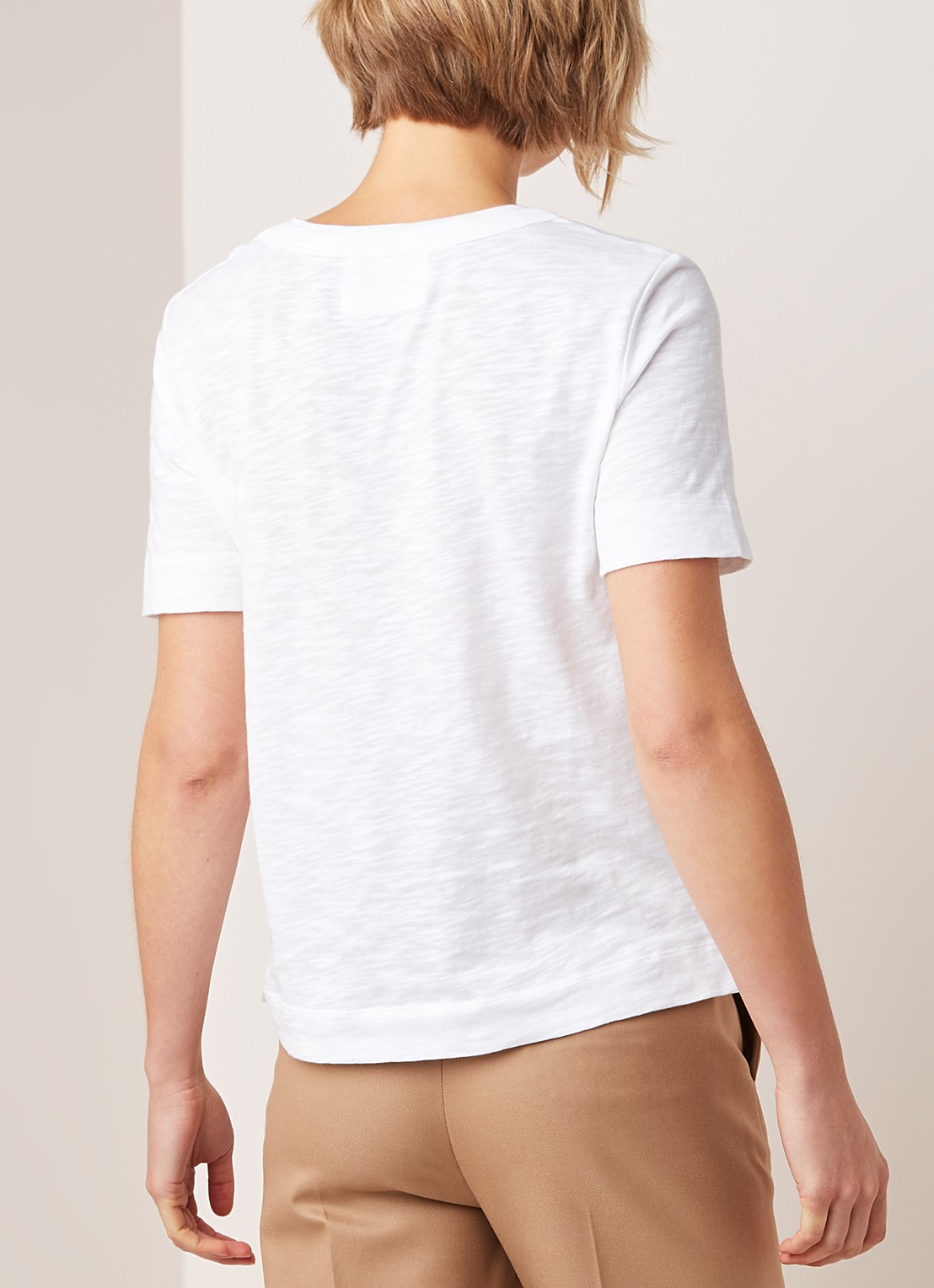 Whistles Rosa T-shirt van katoen met ronde hals  - achterkant wit