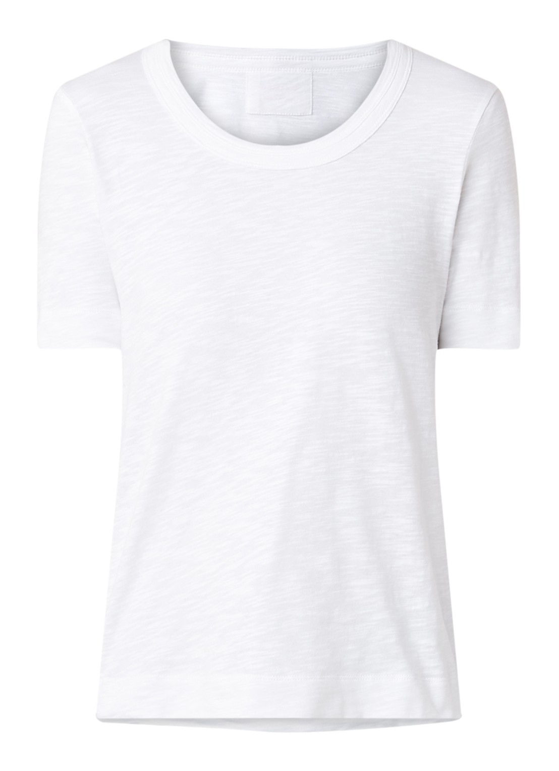 Whistles Rosa T-shirt van katoen met ronde hals  - voorkant 3 wit