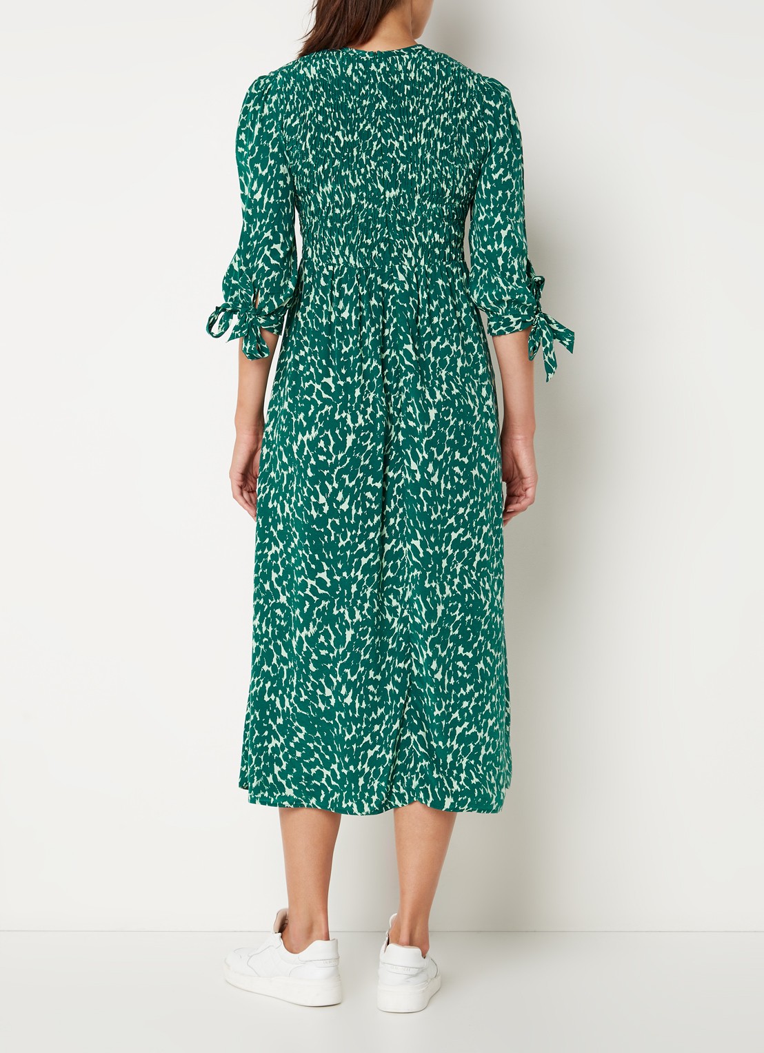 Whistles Sahara midi jurk met print - achterkant 3 groen