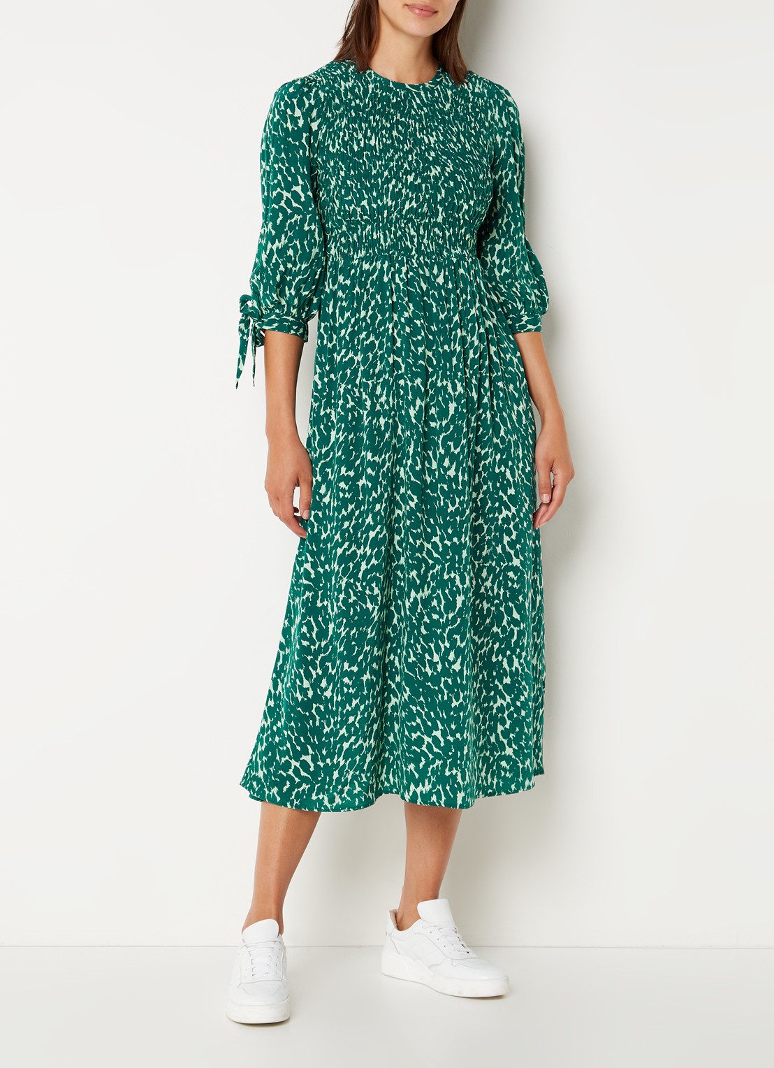 Whistles Sahara midi jurk met print - detail 4 groen