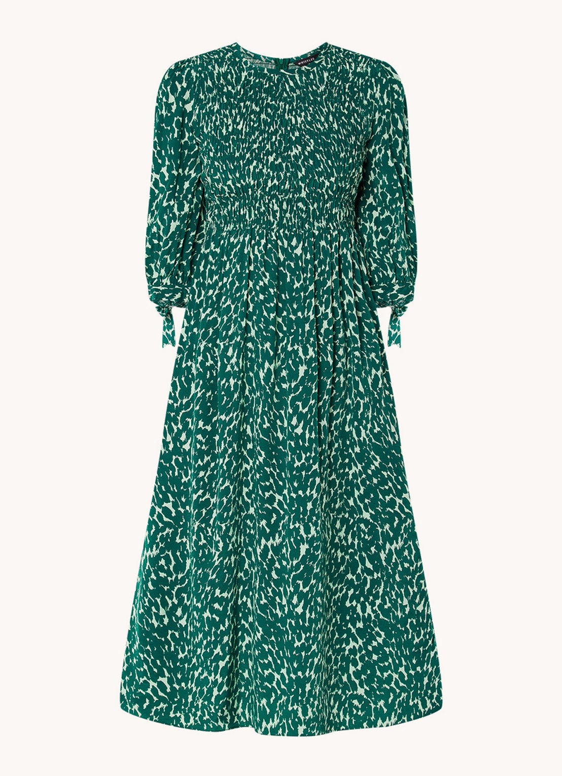 Whistles Sahara midi jurk met print - voorkant groen