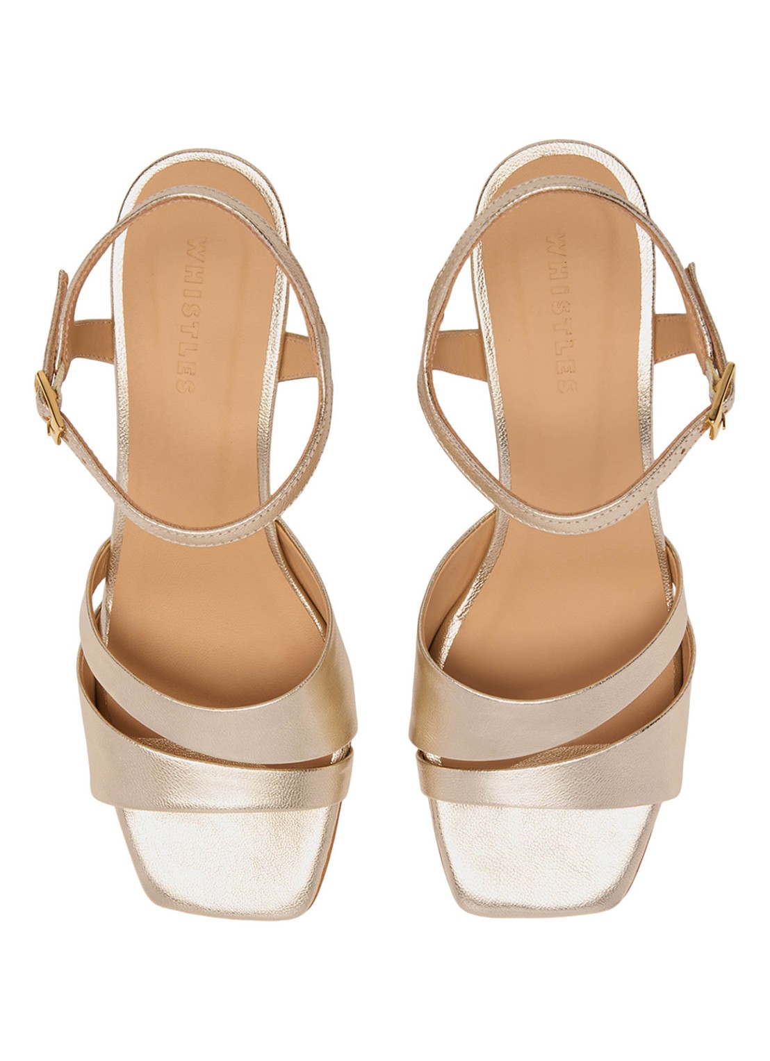 Whistles Sandalette met metallic finish - detail 4 goud