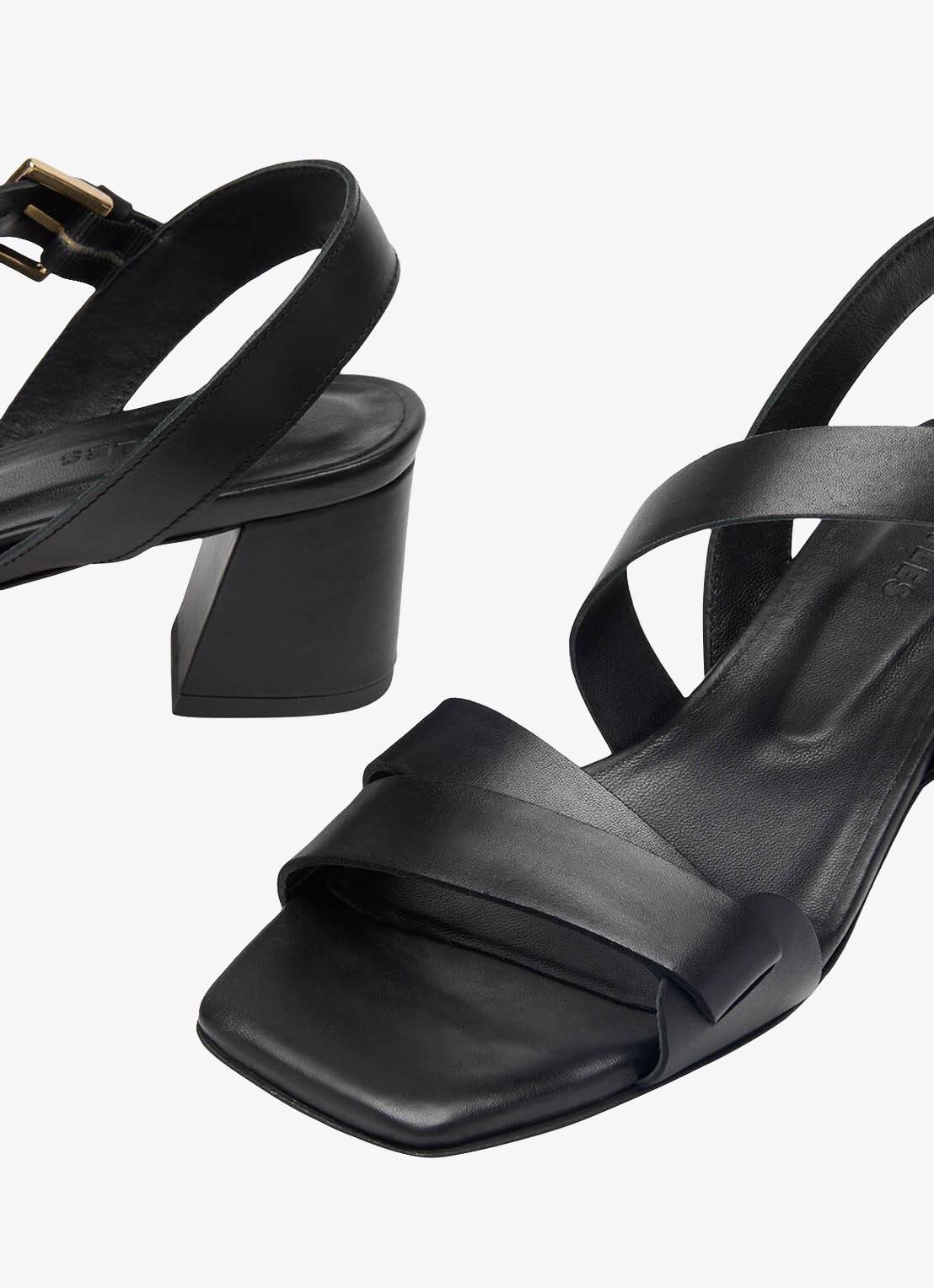 Whistles Sandalette van leer - detail zwart