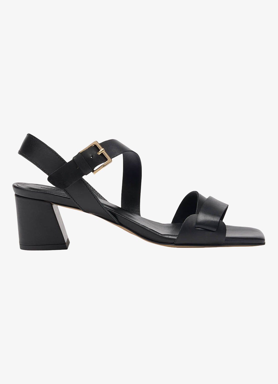 Whistles Sandalette van leer - voorkant 3 zwart