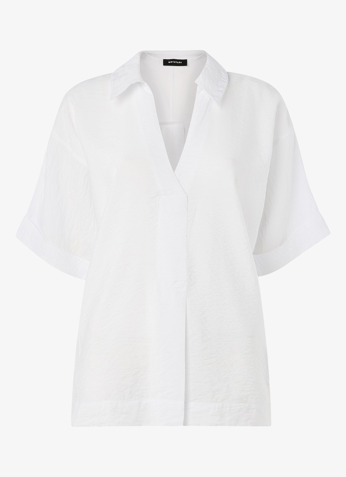 Whistles Sasha blouse met V-hals - voorkant 2 wit