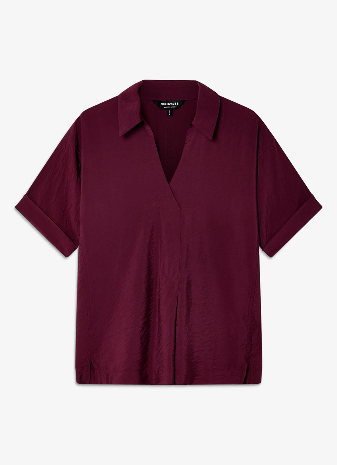Whistles Sasha tuniek met kraag - voorkant 4 cranberryrood