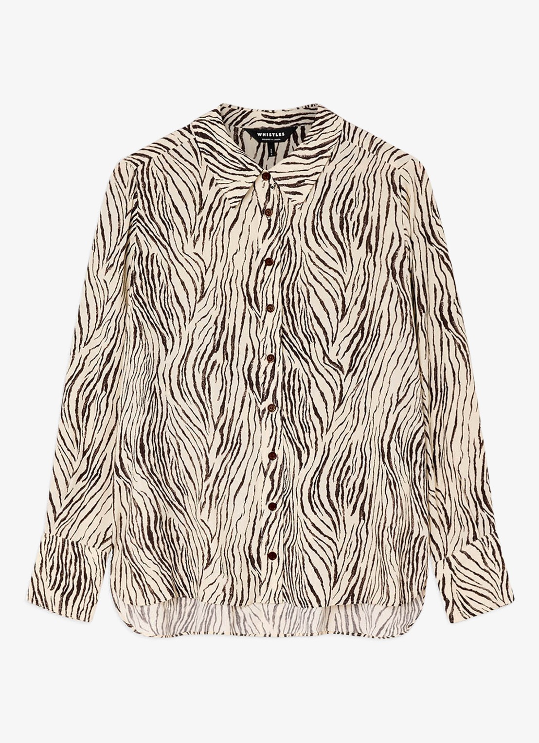 Whistles Semi-transparante blouse met zebraprint - voorkant beige